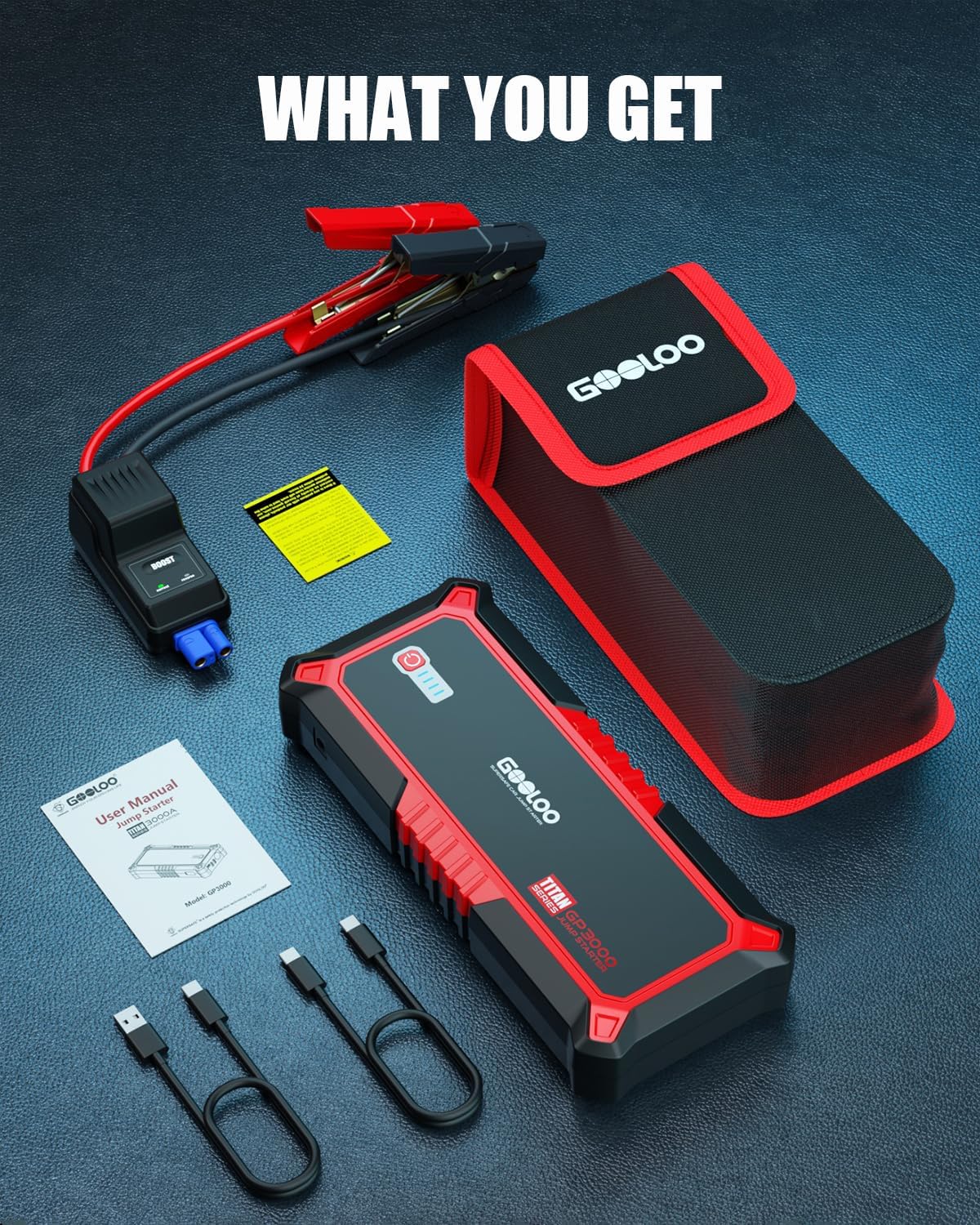 GOOLOO Upgraded GP3000 Jump Starter 3000A Peak Car Starter (Up to 9L G –  EtherealEssence Finds